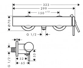 Смеситель для душа Hansgrohe Tecturis S однорычажный матовый черный 73622670