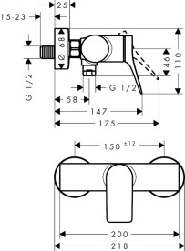 Смеситель для душа Hansgrohe Vivenis однорычажный хром 75623000