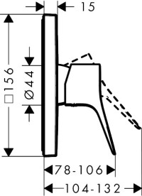 Смеситель для душа Hansgrohe Vivenis скрытого монтажа однорычажный бронза матовая 75615140