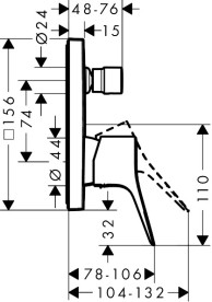 Змішувач для душу Hansgrohe Vivenis із вбудованою захисною комбінацією EN1717 бронза матова 75416140