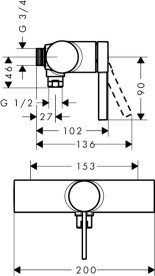 Смеситель для душа Hansgrohe Zesis S однорычажный хром 74622000