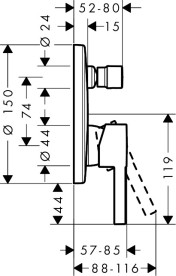Смеситель для душа Hansgrohe Zesis S со встроенной защитной комбинацией EN1717 матовый черный 74416670