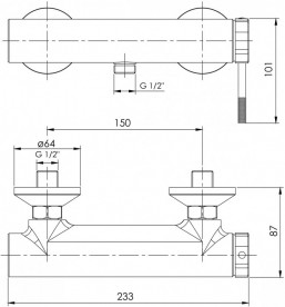 Смеситель для душа Imprese Brenta однорычажный настенный хром ZMK071901080
