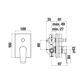 Змішувач для душа Jika Cubito-N змішувач хром H3211X60040001