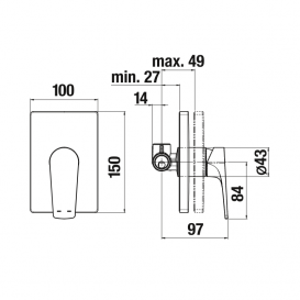 Змішувач для душа Jika Cubito-N змішувач хром H3311X60040001