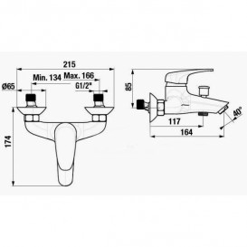Смеситель для ванной Jika Deep однорычажный хром H3211U70044001