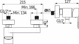 Смеситель для душа Jika Mio-N однорычажный хром H3311V70044001