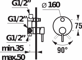 Змішувач для душа Jika Mio вбудовується змішувач хром H3207160040001