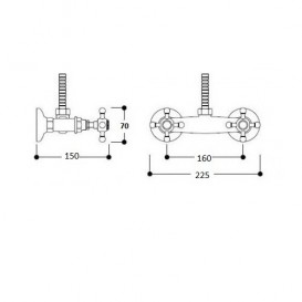 Смеситель для душа Kerasan Retro двухвентильный бронза 739793