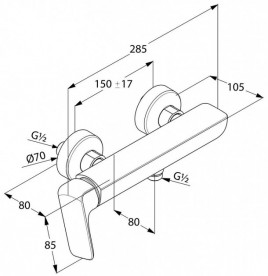 Змішувач для душа Kludi Ameo змішувач хром 416750575
