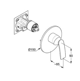 Смеситель для душа Kludi Balance встраиваемый однорычажный хром 527550575
