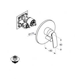 Смеситель для душа Kludi Balance встраиваемый черный матовый/хром 526508775