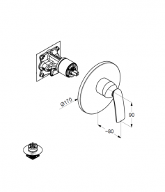 Смеситель для душа Kludi Balance встраиваемый черный матовый/хром 526558775