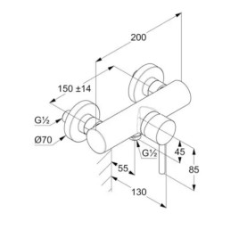 Смеситель для душа Kludi Bozz однорычажный брашированный никель PVD 38831N576