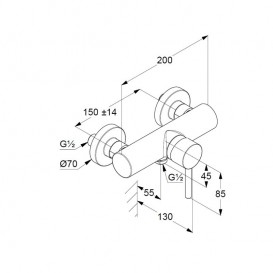 Змішувач для душа Kludi Bozz одноважільний матовий чорний 388313976