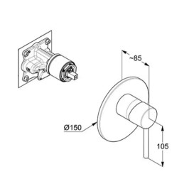 Змішувач для душу Kludi Bozz вбудований одноважільний чорний матовий 387553976