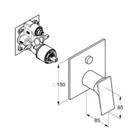 Смеситель для душа Kludi Decus встраиваемый однорычажный белый матовый 547595375
