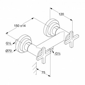 Смеситель для душа Kludi Nova Fonte Classic двухвентильный хром 207100520