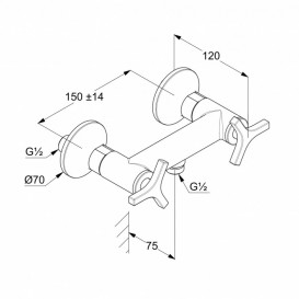 Смеситель для душа Kludi Nova Fonte Deco двухвентильный хром 207100539
