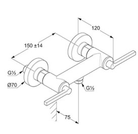 Смеситель для душа Kludi Nova Fonte двухрычажный морской матовый 20710O315