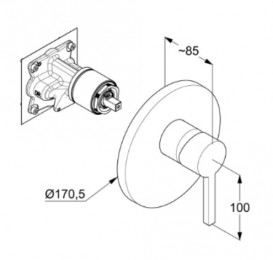Змішувач для душу Kludi Nova Fonte Puristic чорний матовий 206553915