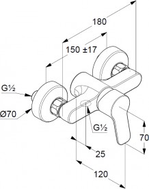 Смеситель для душа Kludi Pure&Easy однорычажный  хром 378410565