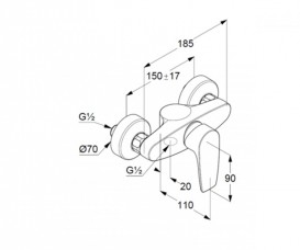 Смеситель для душа Kludi Pure&Solid однорычажный хром 348410575