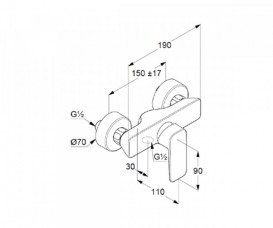 Смеситель для душа Kludi Pure&Style однорычажный хром 408410575