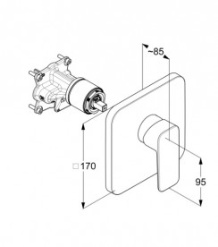 Змішувач для душу Kludi Pure&Style вбудований чорний матовий 406553975