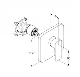 Смеситель для душа Kludi Pure&Style встраиваемый черный матовый 406593975