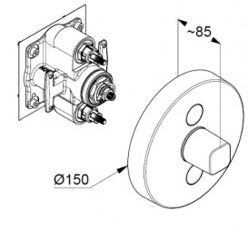 Смеситель для душа Kludi Push встраиваемый хром 387120538