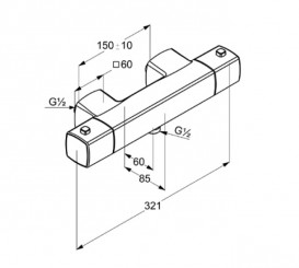 Змішувач для душа Kludi Q-Beo змішувач з термостатом хром 504000565