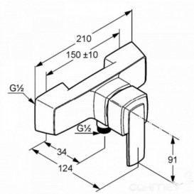 Смеситель для душа Kludi Q-Beo однорычажный хром 507140565