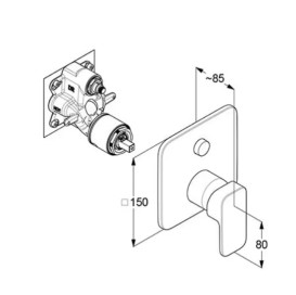 Смеситель для душа Kludi Renon встраиваемый однорычажный черный матовый 427593975