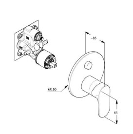 Змішувач для душу Kludi X1 вбудований одноважільний хром 327590575