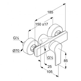 Смеситель для душа Kludi Zenta SL однорычажный латунь хром 488700565