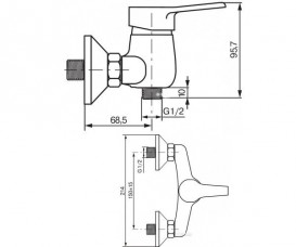 Смеситель для душа Koller Pool Round однорычажный хром RN0400