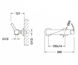 Смеситель для душа Kraus Typhon однорычажный хром UKR-35009CH