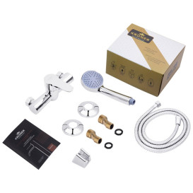 Змішувач для душу Kroner KRM Elbe-C050 з душовим гарнітуром хром CV017354