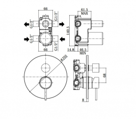 Змішувач для душа на 2 положення Paffoni Light (LIG 018 NO)