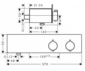 Змішувач для душу настінний двухвентильний з термостатом Hansgrohe ShowerTablet білий / хром 13102400