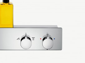 Змішувач для душу настінний двухвентильний з термостатом Hansgrohe ShowerTablet білий / хром 13108400