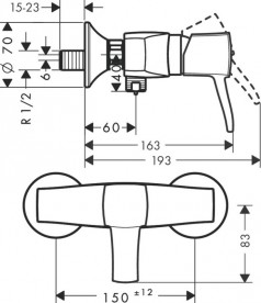 Змішувач для душу настінний змішувач Hansgrohe колекція Metropol Classic хром 31360000