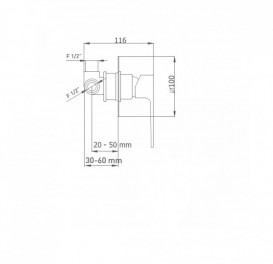 Змішувач для душу одноважільний GRB Kala прихованої установки хром 60115600