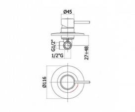 Змішувач для душа прихований (вбудований) Paffoni Light хром LIG 010 CR