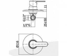 Змішувач для душа прихований (вбудований) Paffoni Blu хром BLU 010 CR