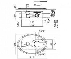 Змішувач для душа прихований (вбудований) Paffoni Blu хром BLU 015 CR