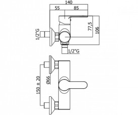 Змішувач для душу одноважільний Paffoni Blu хром BLU 168 CR
