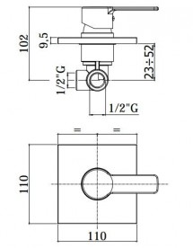 Смеситель для душа  скрытый (встраиваемый) Paffoni Red хром RED 010 CR