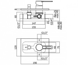 Змішувач для душа прихований (вбудований) Paffoni Ringo хром RIN 015 CR